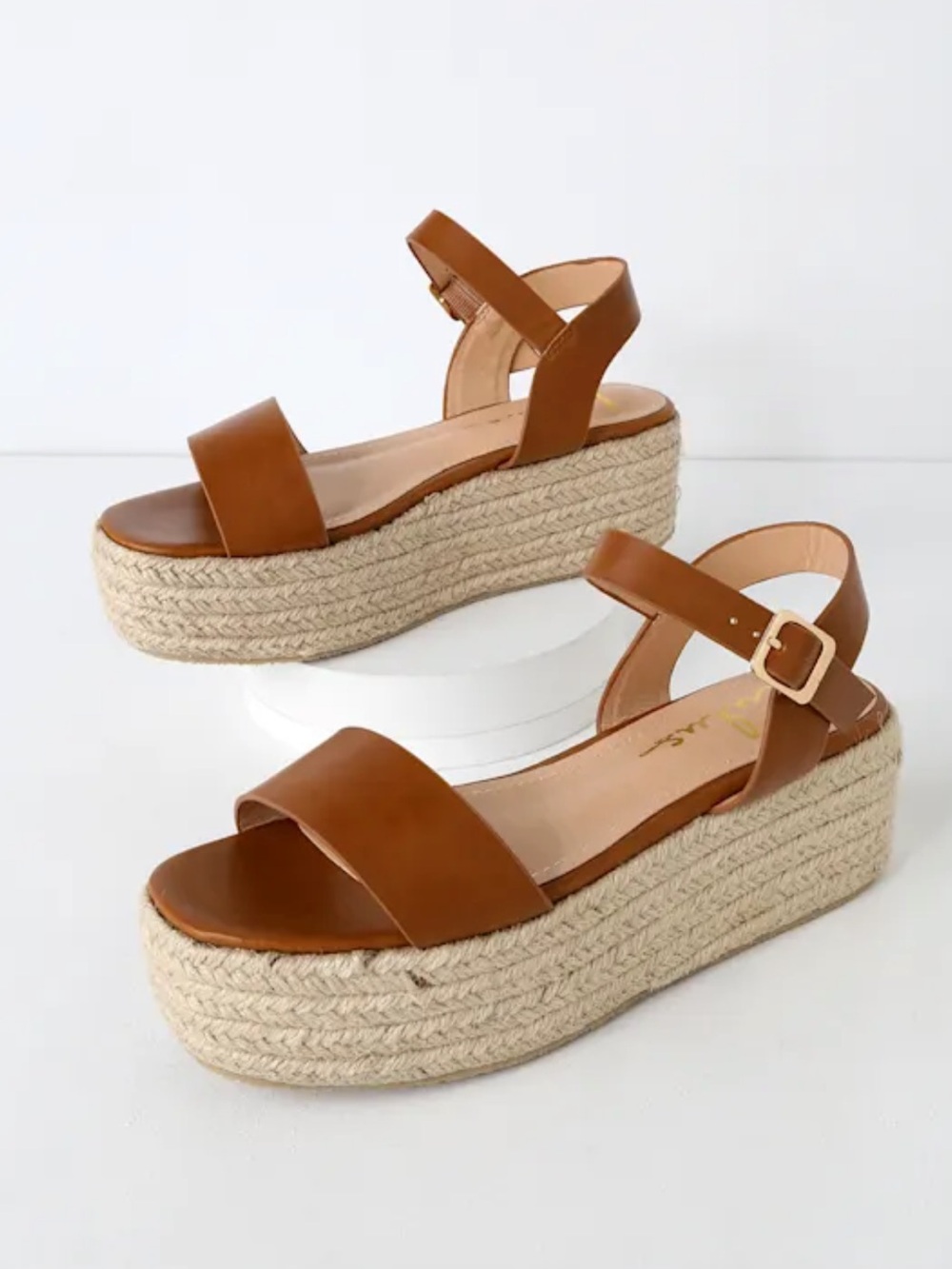 Lulus Brown Strappy platform sandals